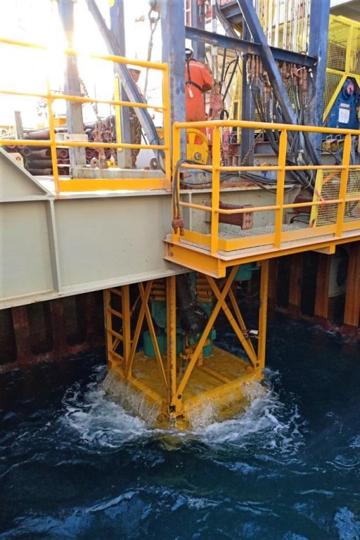Geoquip Marine | Normand Baltic with GMR302 Geoquip Marine GMC201 PCPT lifted through moonpool