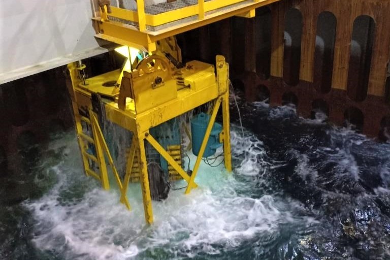 Geoquip Marine | Geoquip Speer Geoquip Marine GMC201 PCPT unit being lifted through moonpool